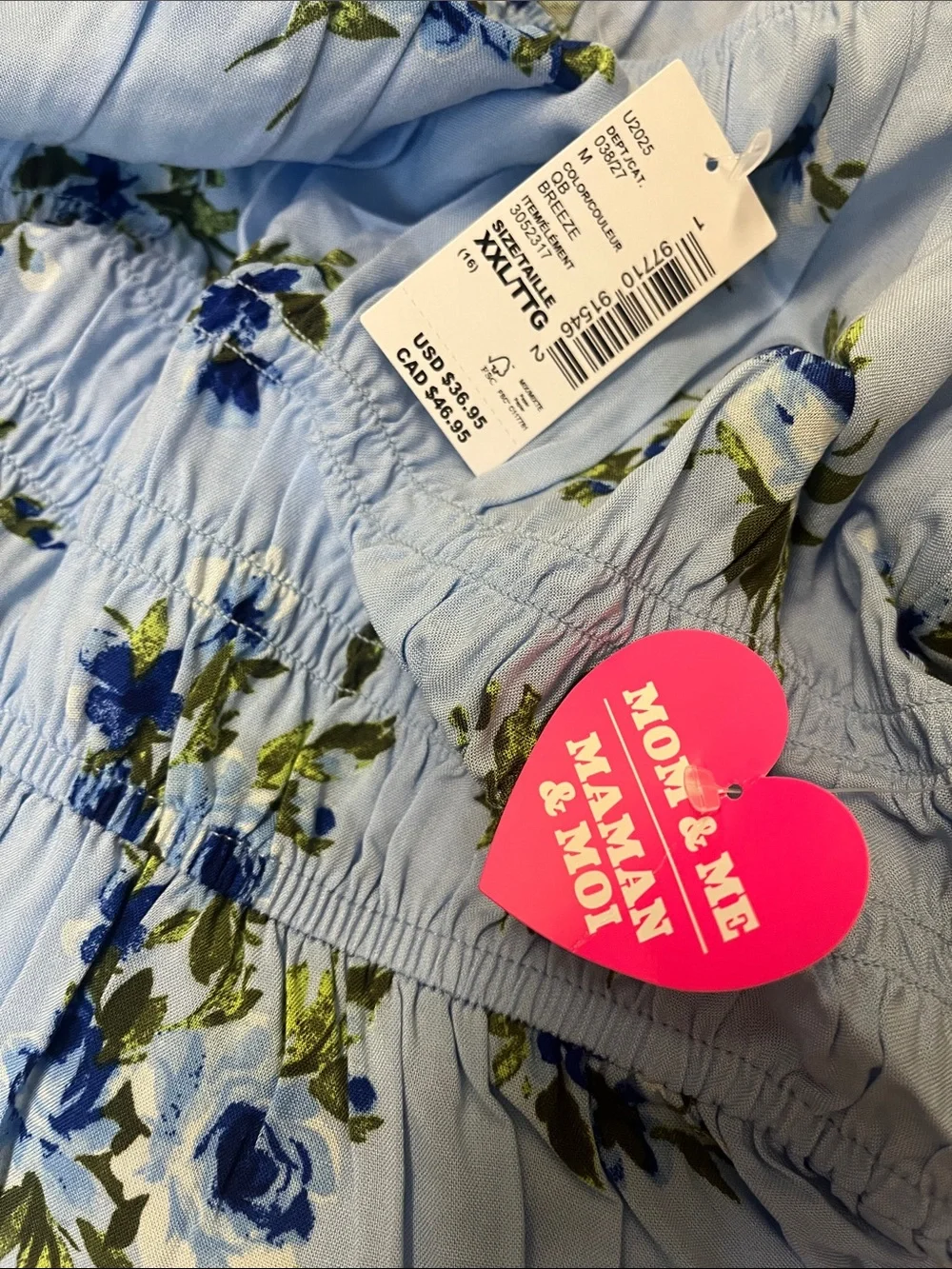 The Children's Place Light Blue Floral Puff Sleeve Dress